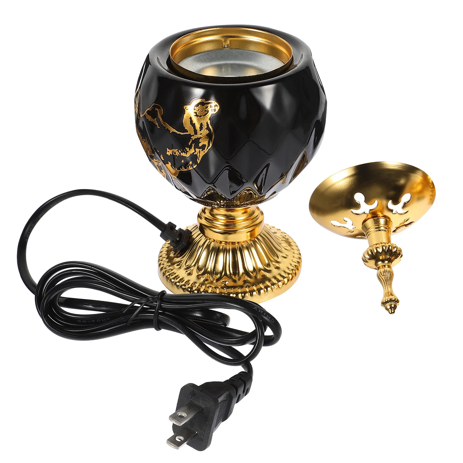 

Electric Incense Burner with Middle East Design 110V Us Plug Retro Aroma Burner for Home Decor Table Centerpiece