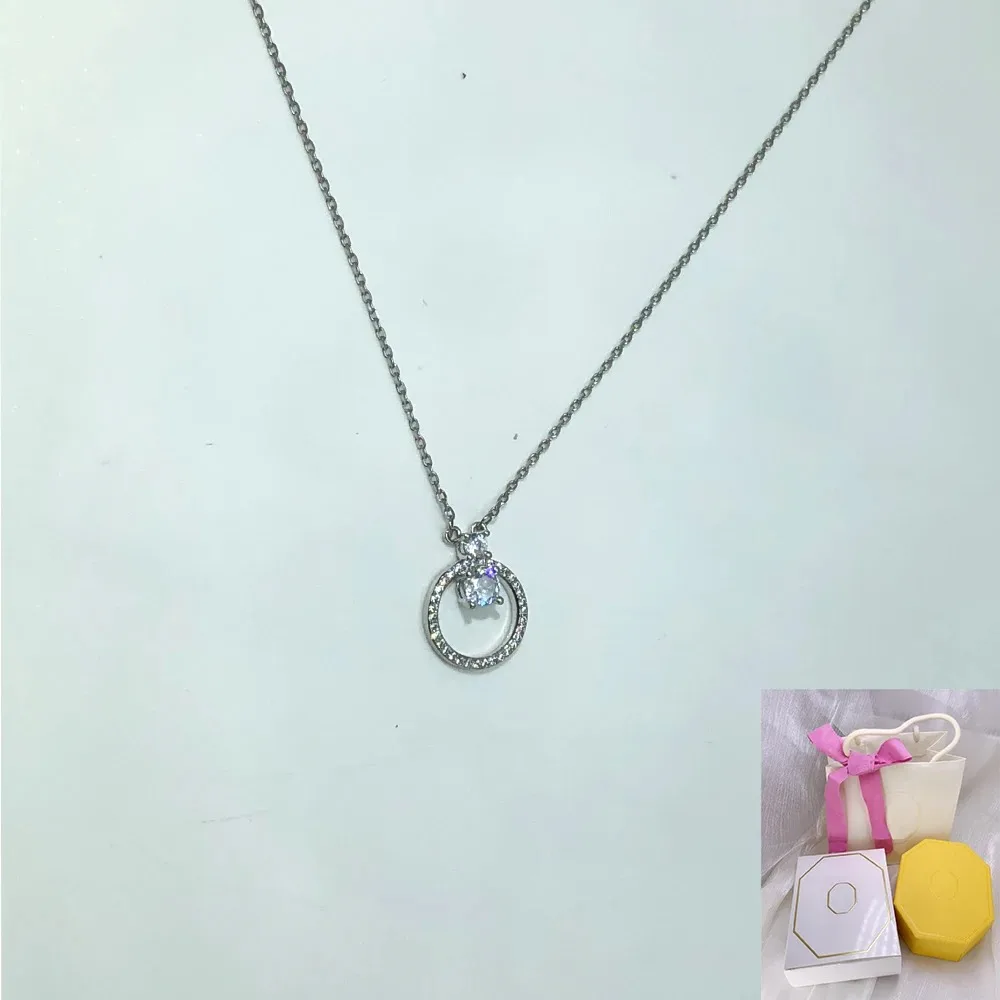 

New sw hot selling Constella white necklace with inlaid round cut romantic women's exquisite jewelry commemorative gift