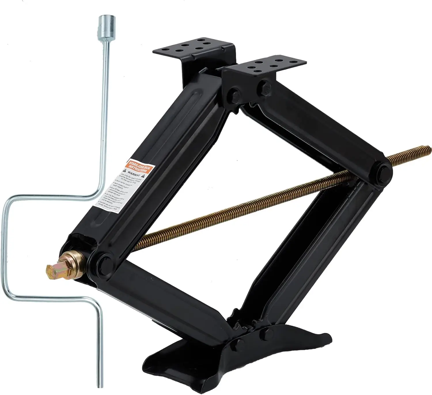 

24-дюймовый автомобильный ножничный домкрат, емкость 7500 фунтов, регулируемый стабилизатор для автофургонов с кривошипной ручкой, сталь с порошковым покрытием для прицепов и кемперов