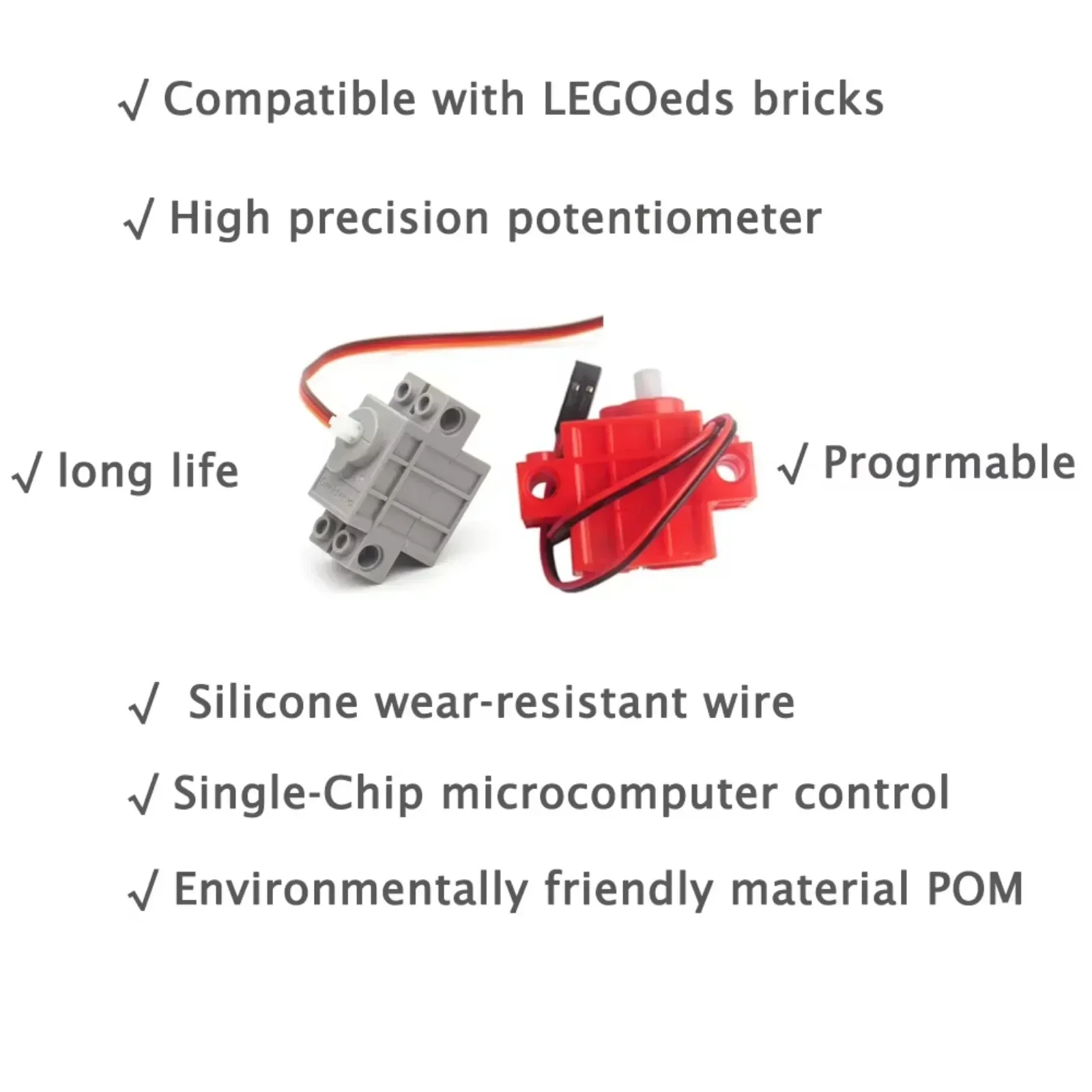 4Pcs DIY Programmable Gray Servo Red Motor with Cross Axle Wheels for Micro:bit Building Projects