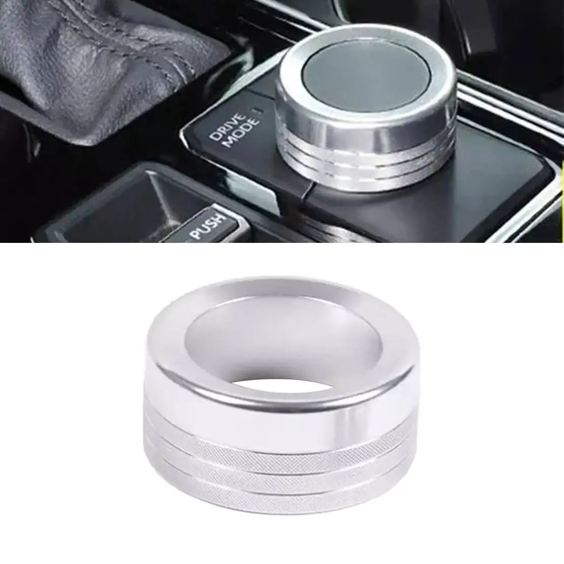 Silver Alloy Drive Mode Tune Adjust Knob Ring Cover fit for Toyota Tundra 2022 2023 2024