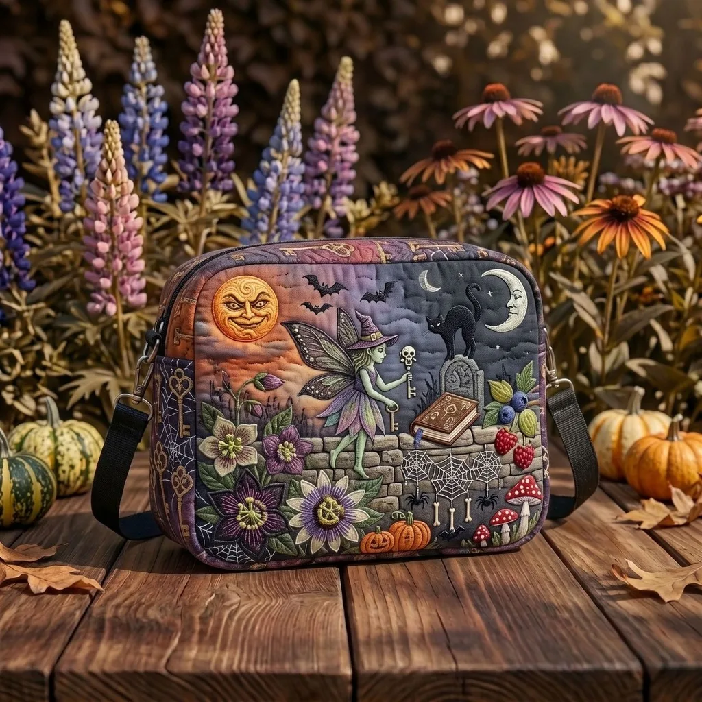 Soft Shoulder Bag Quilted Halloween Shoulder Bag Horizontal Square Bag Printed For Dating Halloween Look Women