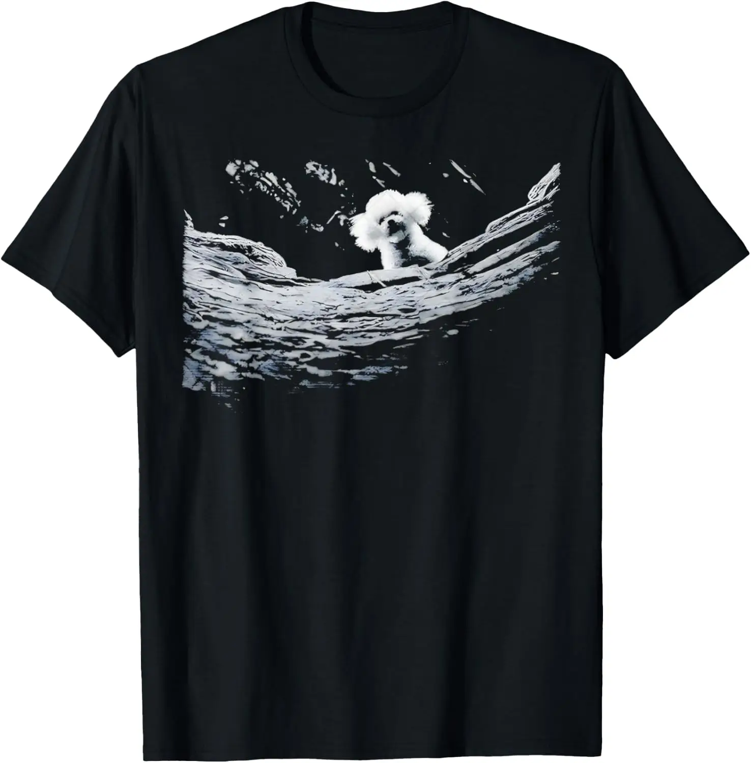 Vintage Fluffy Dog Peeking Nature T-Shirt 100% Cotton Trendy Y2K Short-Sleeve Tee – Soft, Quick-Drying, All Occasion Casual  Suitable For Concert Party Hanging Out Sightseeing Trip