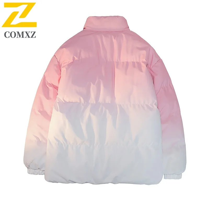 سترة مبطنة بالقطن مقاومة للرياح من COMXZ بلون سادة، سترة مبطنة بسيطة للسفر، بياقة واقفة للثلج، سترة شتوية للرجال