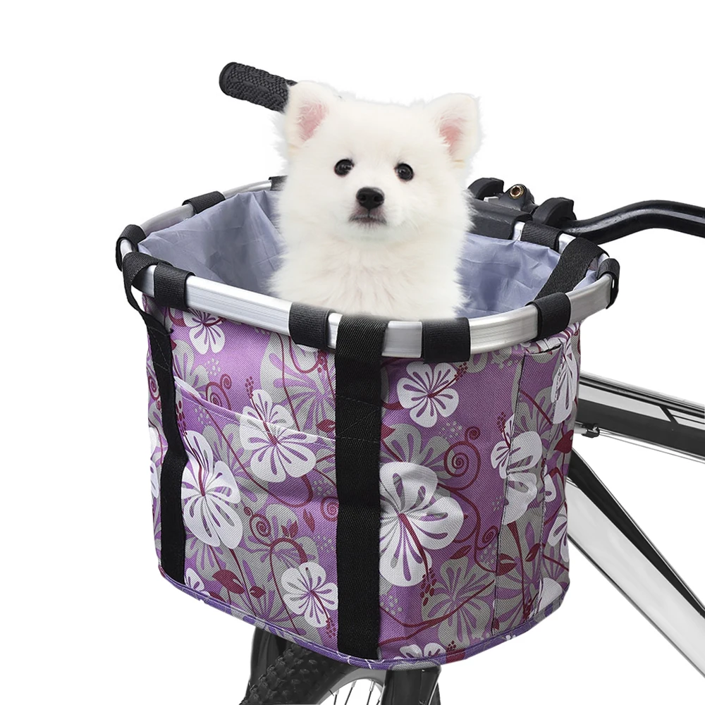 

Bike Detachable Basket Front Pet Carrier Front Bag Aluminum Alloy Frame Pet Basket front basket for dog