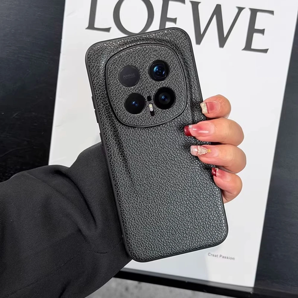 

Чехол для Honor Magic8 RSR, модный текстурированный жесткий чехол из ПК-пластика и кожи, защита от падений, противоударный бампер для Magic8 RSR.