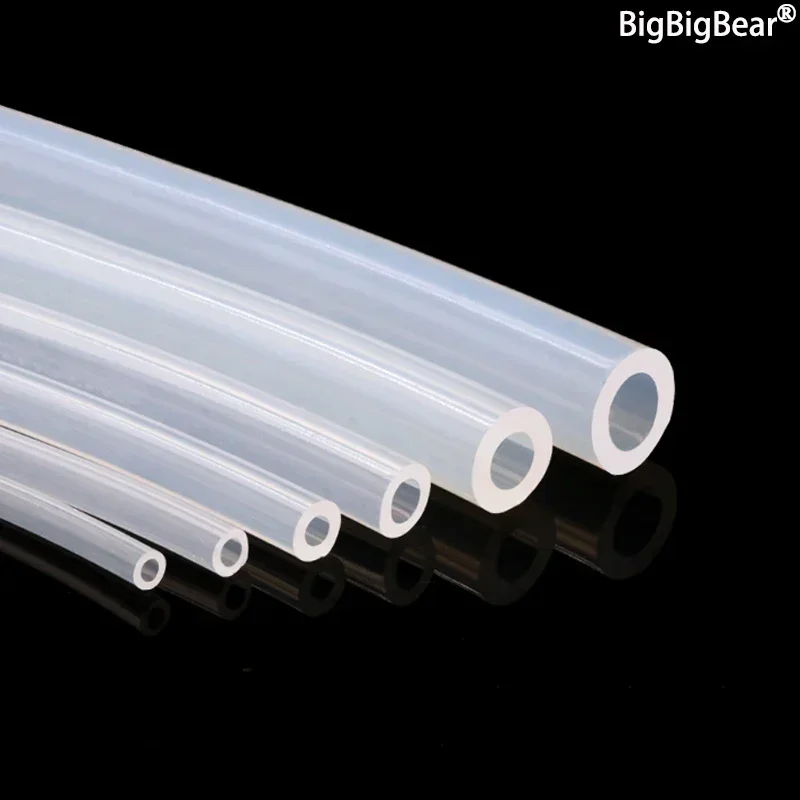 Tuyau flexible en caoutchouc de silicone transparent, tube de qualité alimentaire, diamètre 1m, 2mm, 4mm, 5mm, 6mm, 7mm, 8mm, 9mm, 10mm, 11mm, 12mm, 14mm, 16mm, 18mm, 20mm, 30mm, 50mm