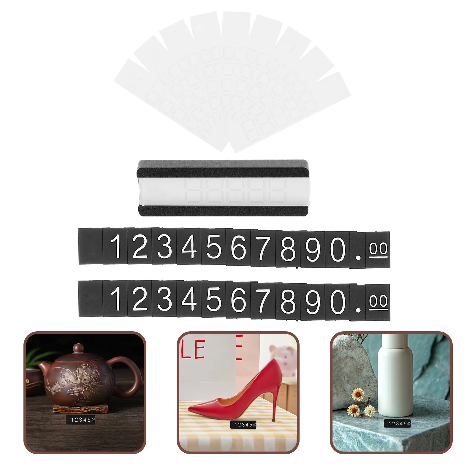 

1Set Price Display Cube Iron Small Price Tags Stand for Retail Jewelry Pricing Labels Flexible Adjustment