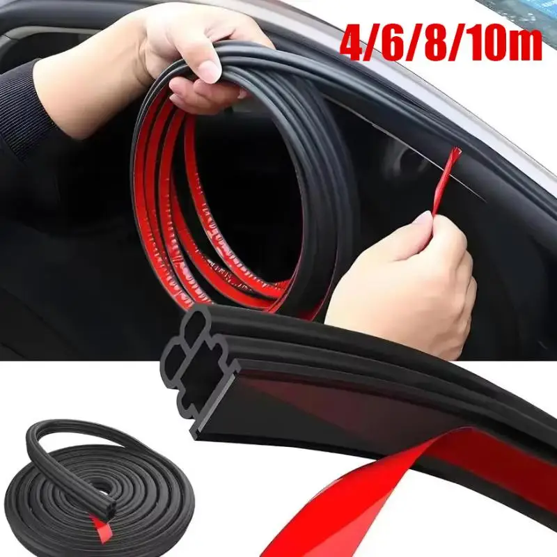 Self Adhesive Door Window Seal Strip Three Layer Thick Rubber Weather Stripping Windproof Anti Collision Insulation Tape
