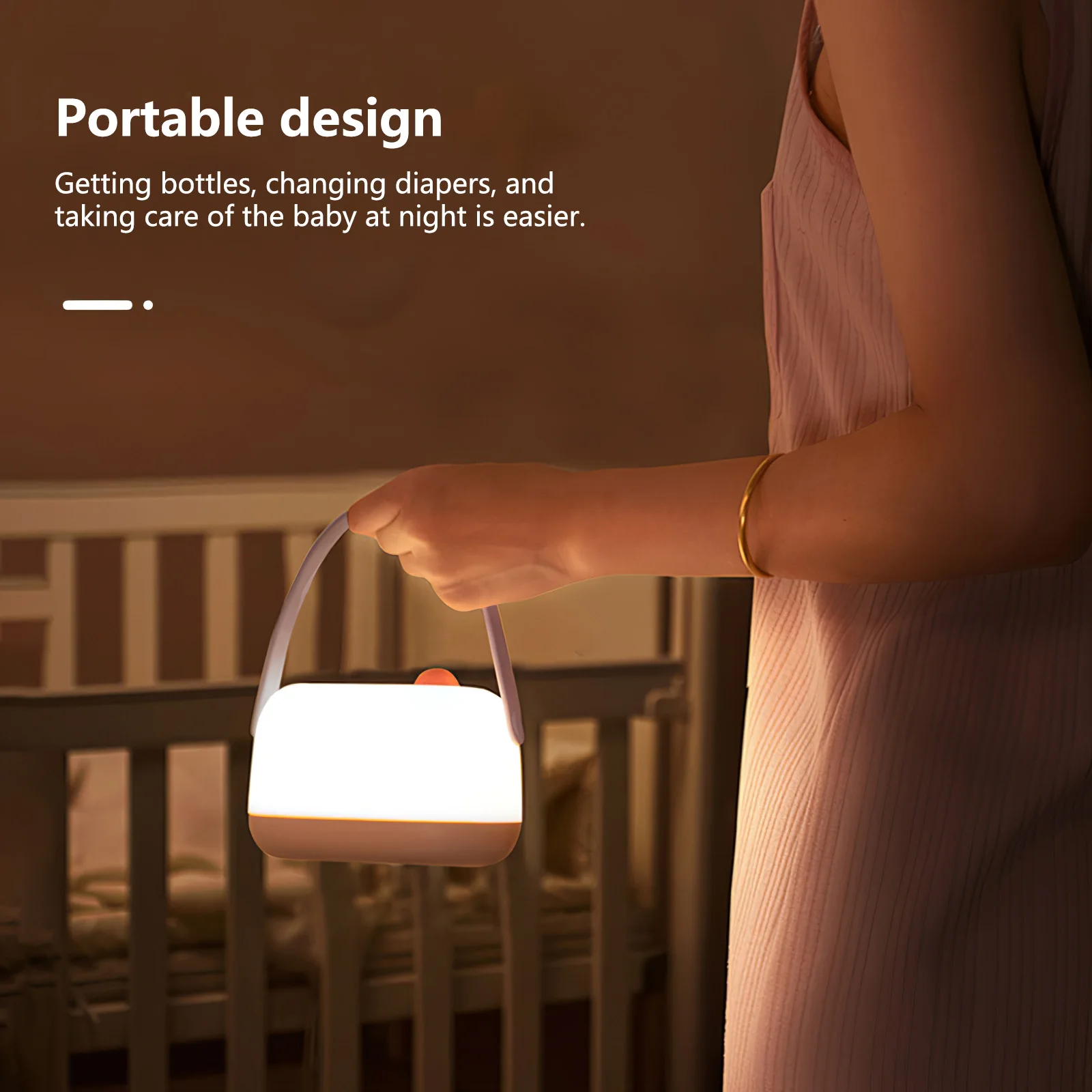 Baby Night Light Nursery Lamp for Kids Breastfeeding Sleep Aid USB Rechargeable Dimmable Warm Nursery bedside lamps Decoration