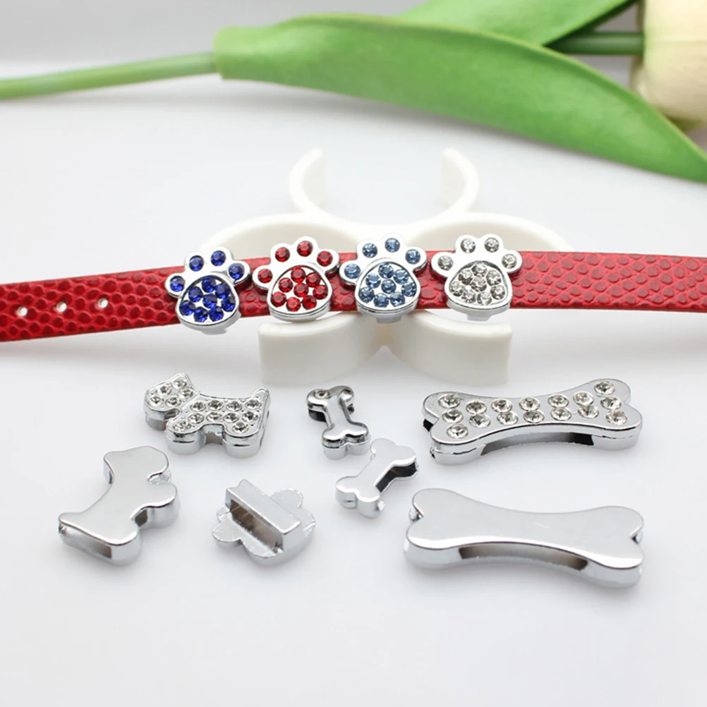 

Colorful Dog Paw Charms 20Pcs Jewelry Making Rhinestone Accessories Beads For Bracelet Necklace
