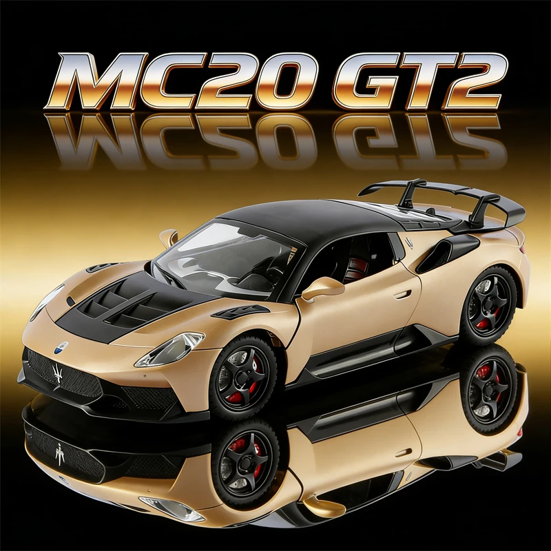 

1:24 MC20 GT2 супер спортивный автомобиль из сплава, литая модель автомобиля, звук и свет, классические коллекционные предметы для хобби, подарок на день рождения