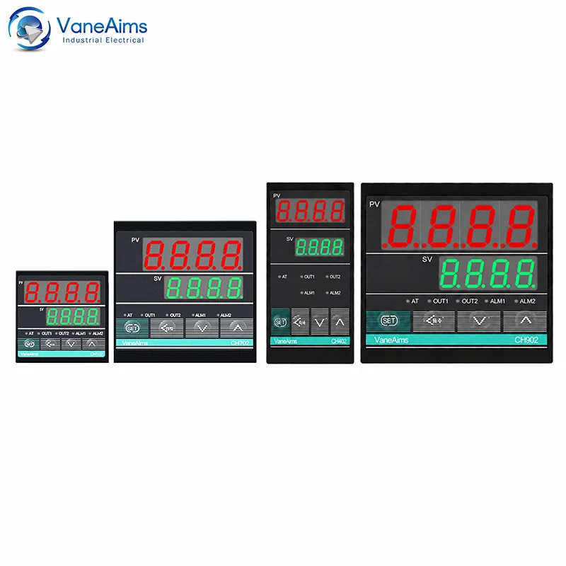 Цифровой PID-термостат CH402 CH102 CH702 CH902 с двойным релейным/SSR-выходом, контроллер температуры 85-265В переменного тока, 0-400°C ℃   Терморегулятор