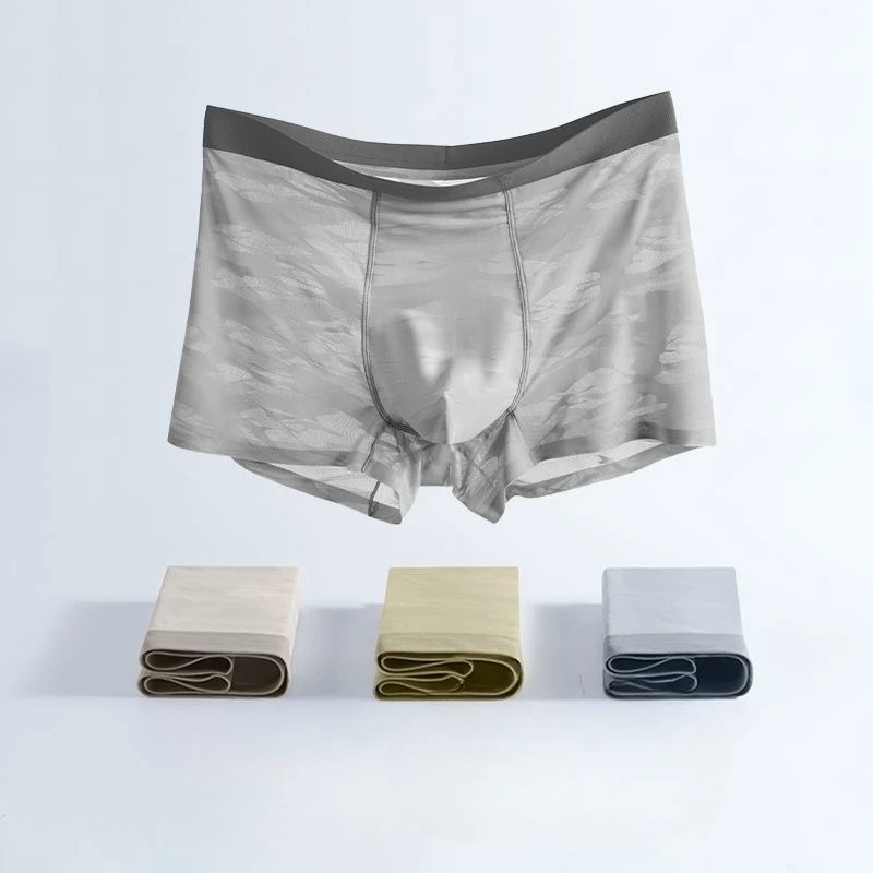 High-grade Ice Mesh Thin Men's Underwear Antibacterial Boxers Ultra-thin Seamless Quick Drying Boxer Shorts Comfortable