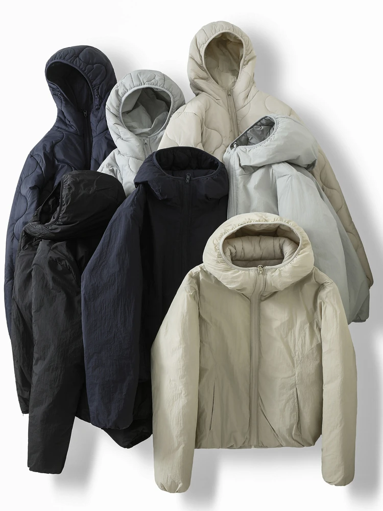 Fashionable Urban Men's Hooded Cotton Jacket Thickened down Vest Couple Style Autumn Winter Warm Coat Casual Loose Fit Long S...