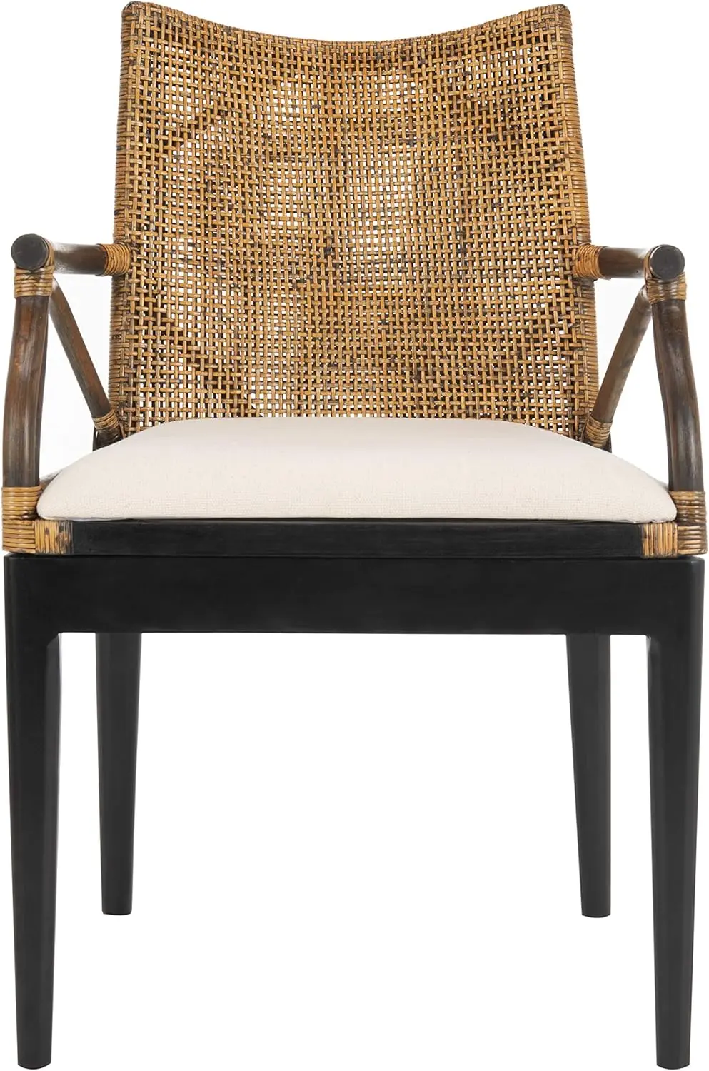 Rattan Tropical Woven Arm Chair, Brown/Black