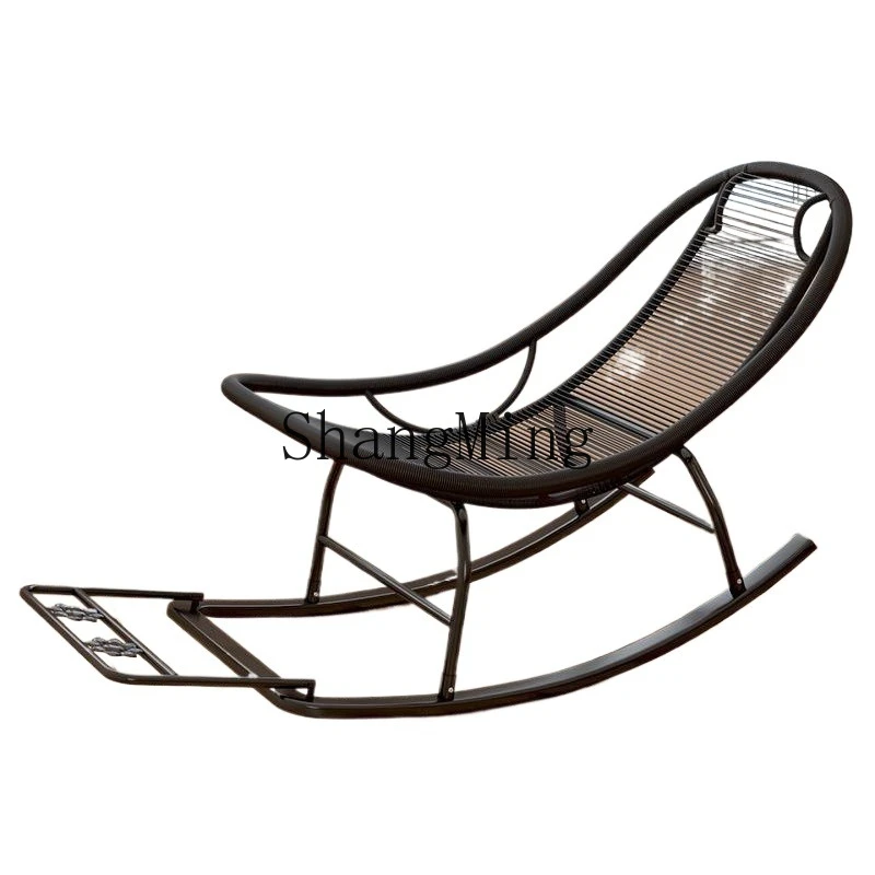 كرسي هزاز من الخيزران CL كرسي قيلولة إبداعي غير رسمي لون الفناء كرسي مجاني للشرفة الخارجية #2