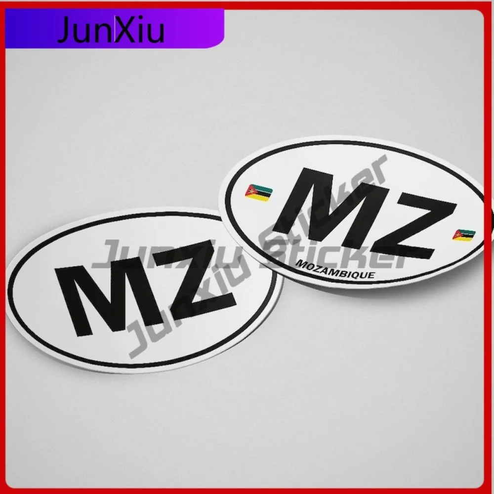 

Mozambique Flag Sticker Oval-shaped White and Black Country Cool Door Trim Mobile Phones Scratch Resistant Scratch Proof Car