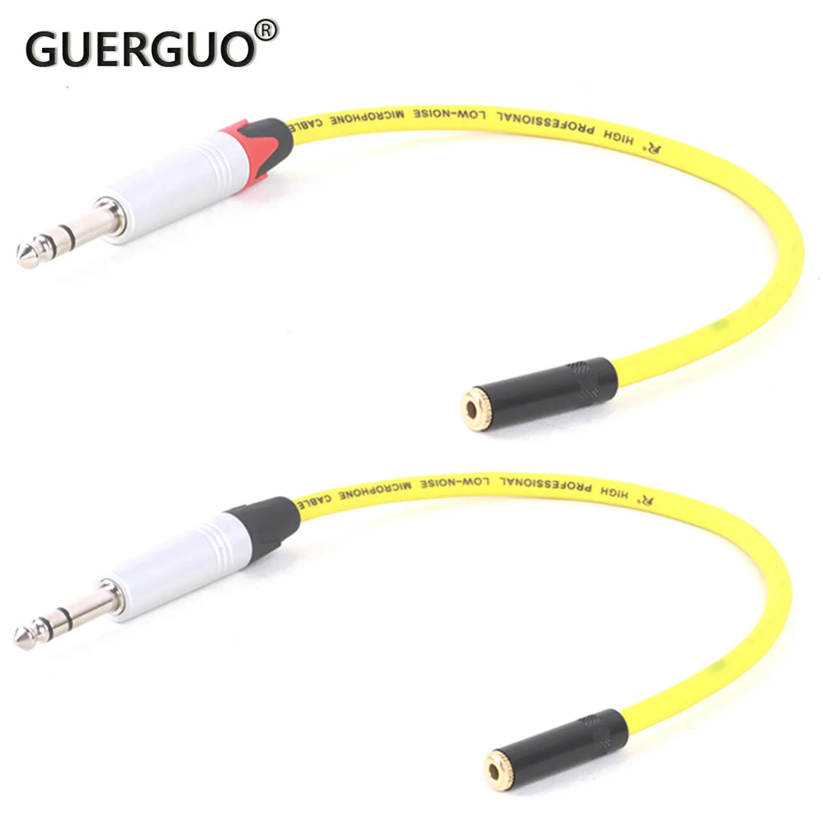 

6.35mm Stereo Male Jack To 3.5mm Stereo Female Jack Aux Cable Adapter For Guitar Microphones Amplifier Mixers Audio Auxiliary