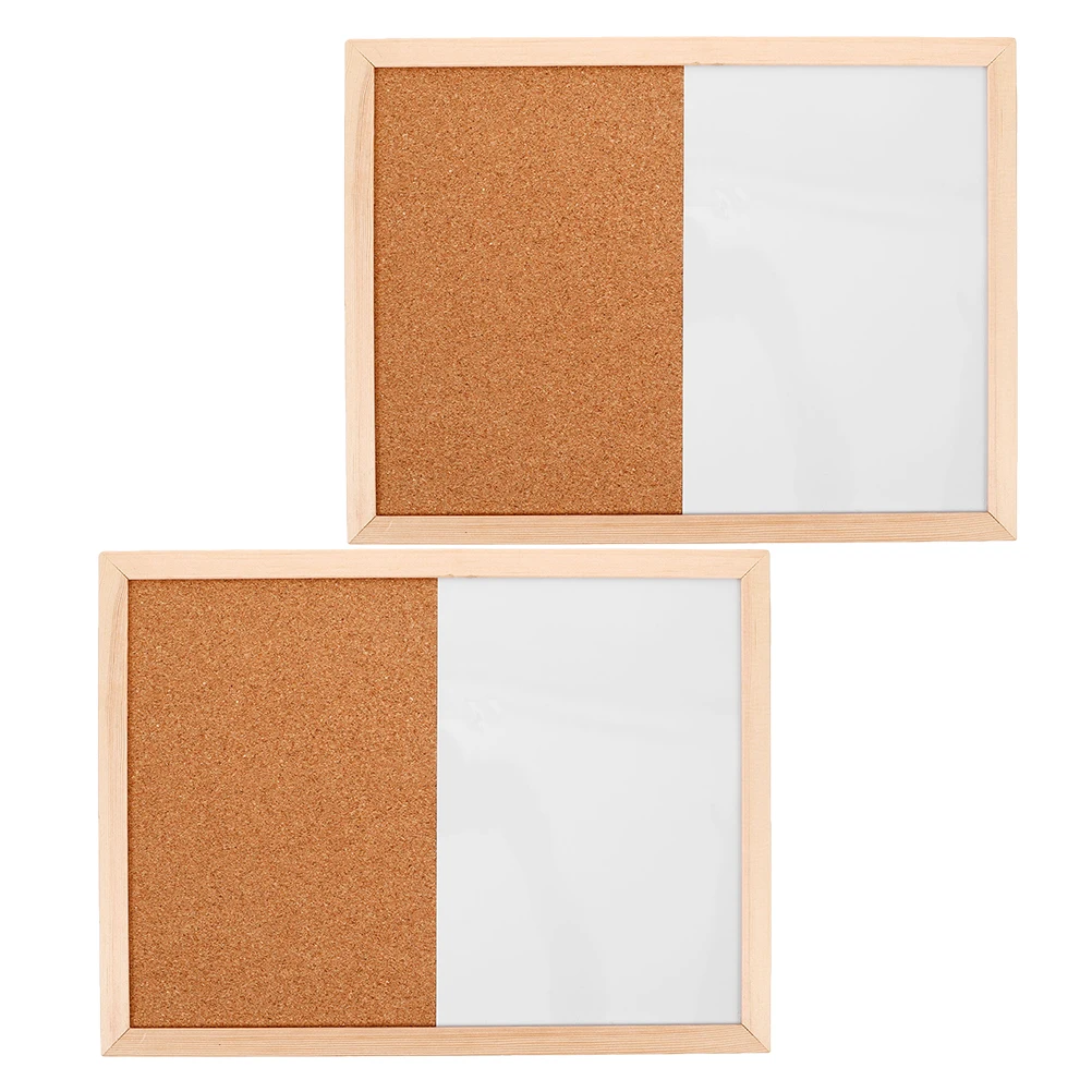 

2pcs Combination Cork Board Small Dry Erase Wall Mounted Whiteboard Bulletin Decorative Pin Office Home School Notice Planning