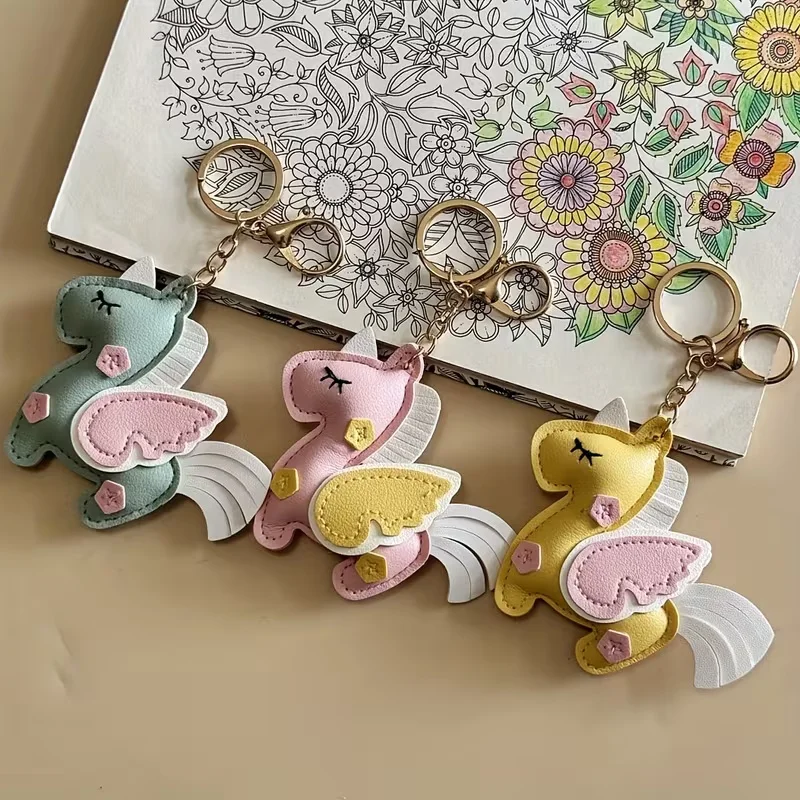 Super Cute Unicorn Keychain with Bow, Tail & Heart Design. Great Gift for Girls, Bags & Backpacks. 82 Char.