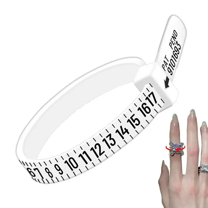 Finger Ring Measuring Strap Portable Reusable Finger Sizer Ring Gauges Jewelry Sizing Tool For Accurate Measurement