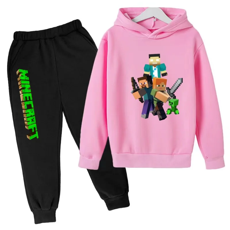 Kids Hoodie Anime Cartoon Game Print Pullover Boy Girl Toddler 3-12Years Clothes Casual Top+Trousers 2P Brand Sports Jogging Set