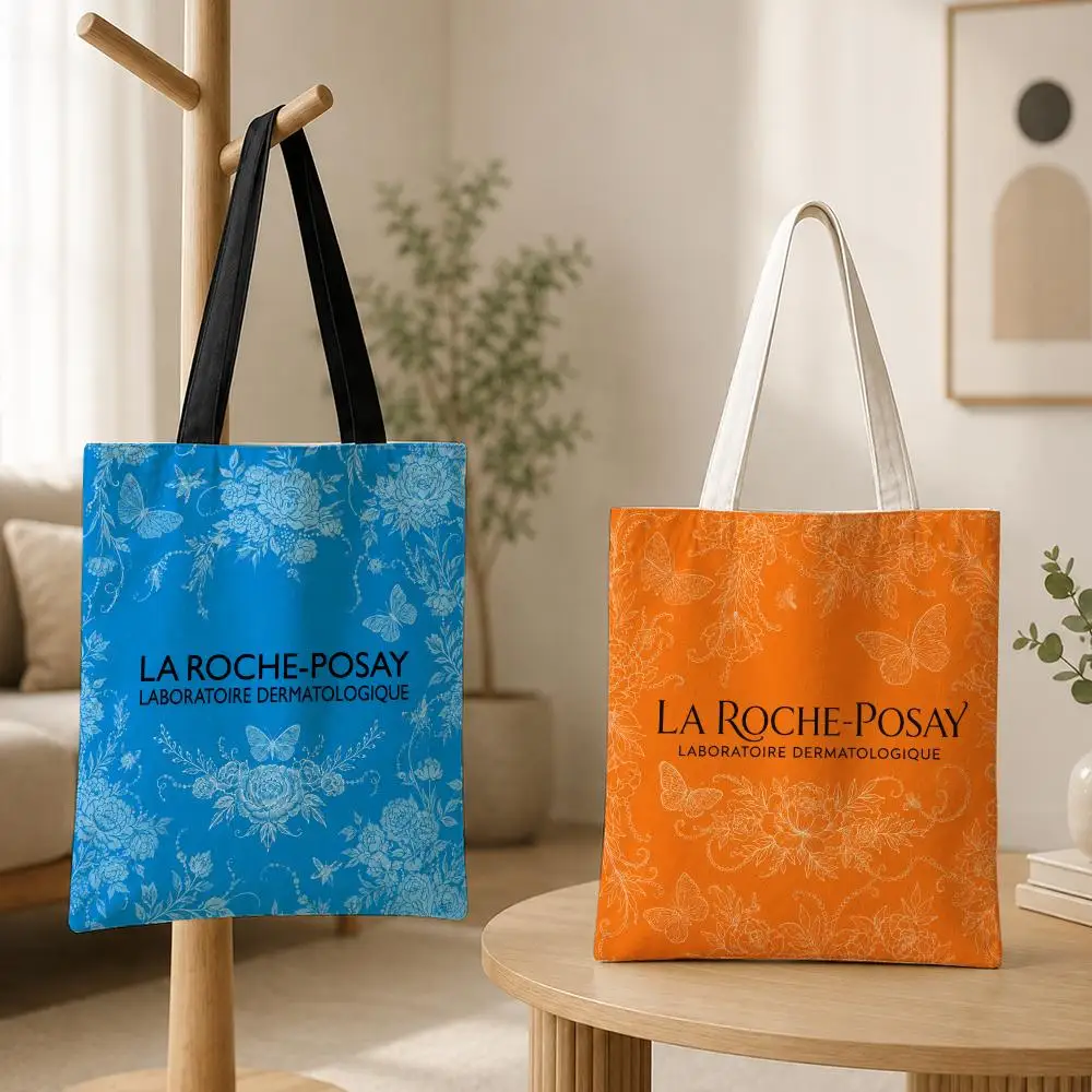 Bolsas de Armazenamento da Marca La Roche Posay, Bolsa de Lona para Mulheres, Bolsa de Compras Reutilizável para Escola, Trabalho, Viagens e Presentes