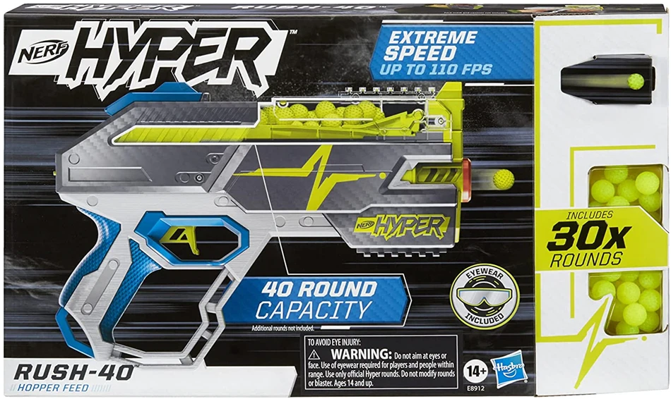 Hasbro Heat Nerf Hyper Rush-40 Pump-action Impact Gun Soft Bullet Gun Launcher Can Be Used To Create A Model Gift Action Figures