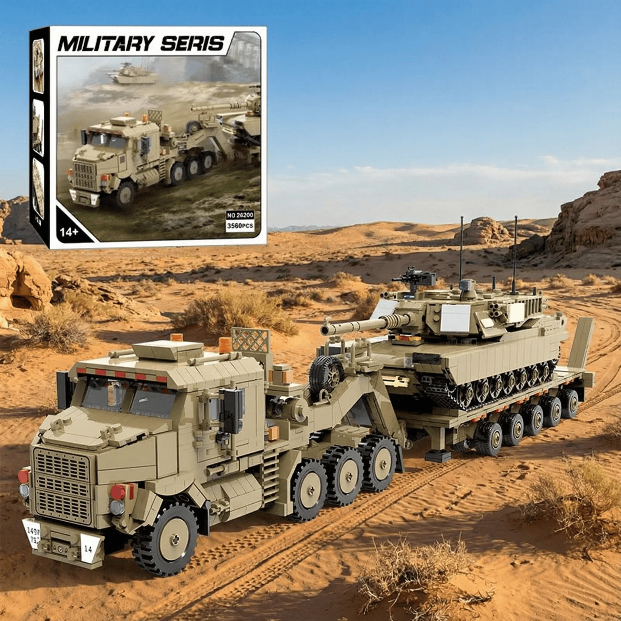 3580PCS Military M1070 Gepanzertes Fahrzeug Bausteine Set, Transporter Tank Träger Auto Montage Ziegel Modell Kit Erwachsene Kinder Geschenk