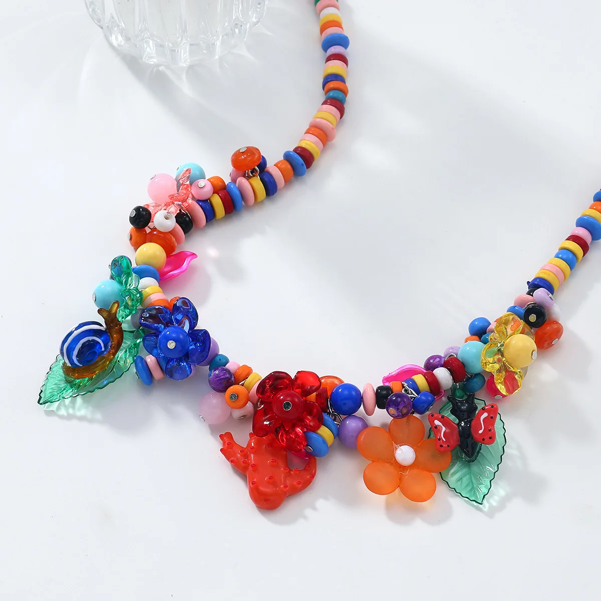 ZAA Multicoloured Bead Choker High Qualit Resin Flower Pendant Necklaces For Women 2025 Trend Jewelry Accessories Gifts