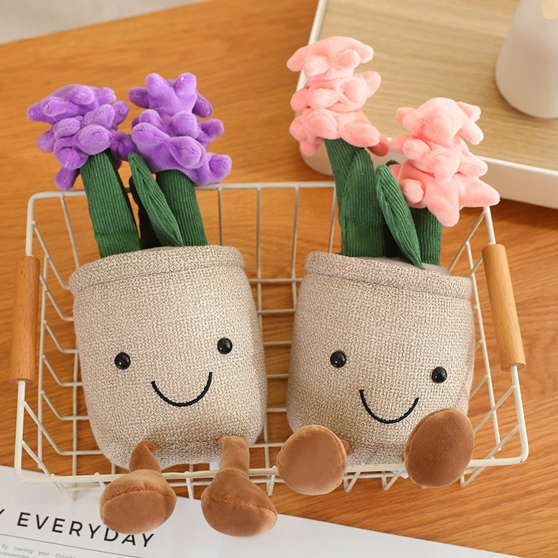 Serie di Peluche a Forma di Piante in Vaso Realistiche, Giocattoli Morbidi, Decorazioni per Libreria, Bambole Creative, Cuscini a Forma di Fiori in Vaso per Regali da Ragazza