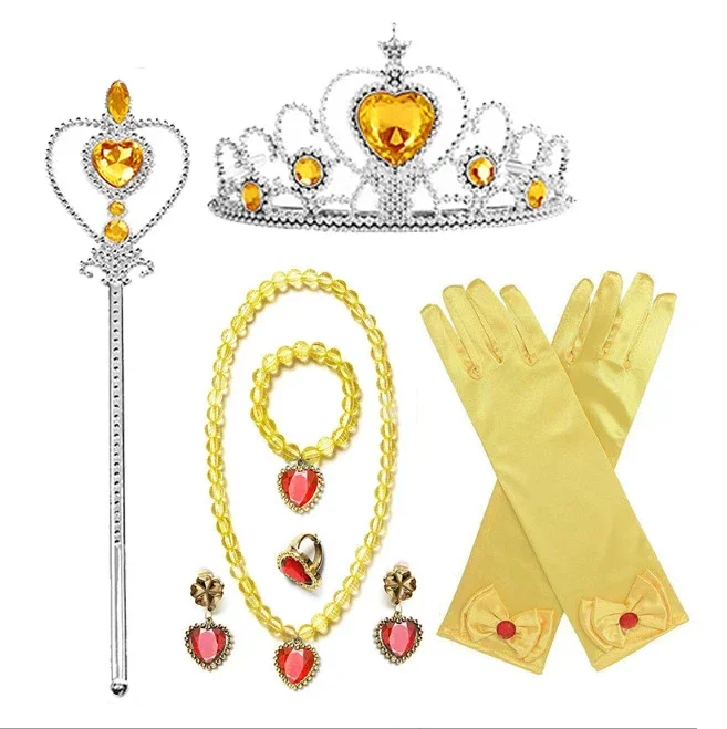 مجموعة مجوهرات الأميرة آنا وإلسا للفتيات ، أزياء ، إكسسوارات للتصوير الفوتوغرافي ، قفازات ، زاوية تاج ، عصا خرافية ، فستان فاخر ، لعب أدوار ، ملحقات #2