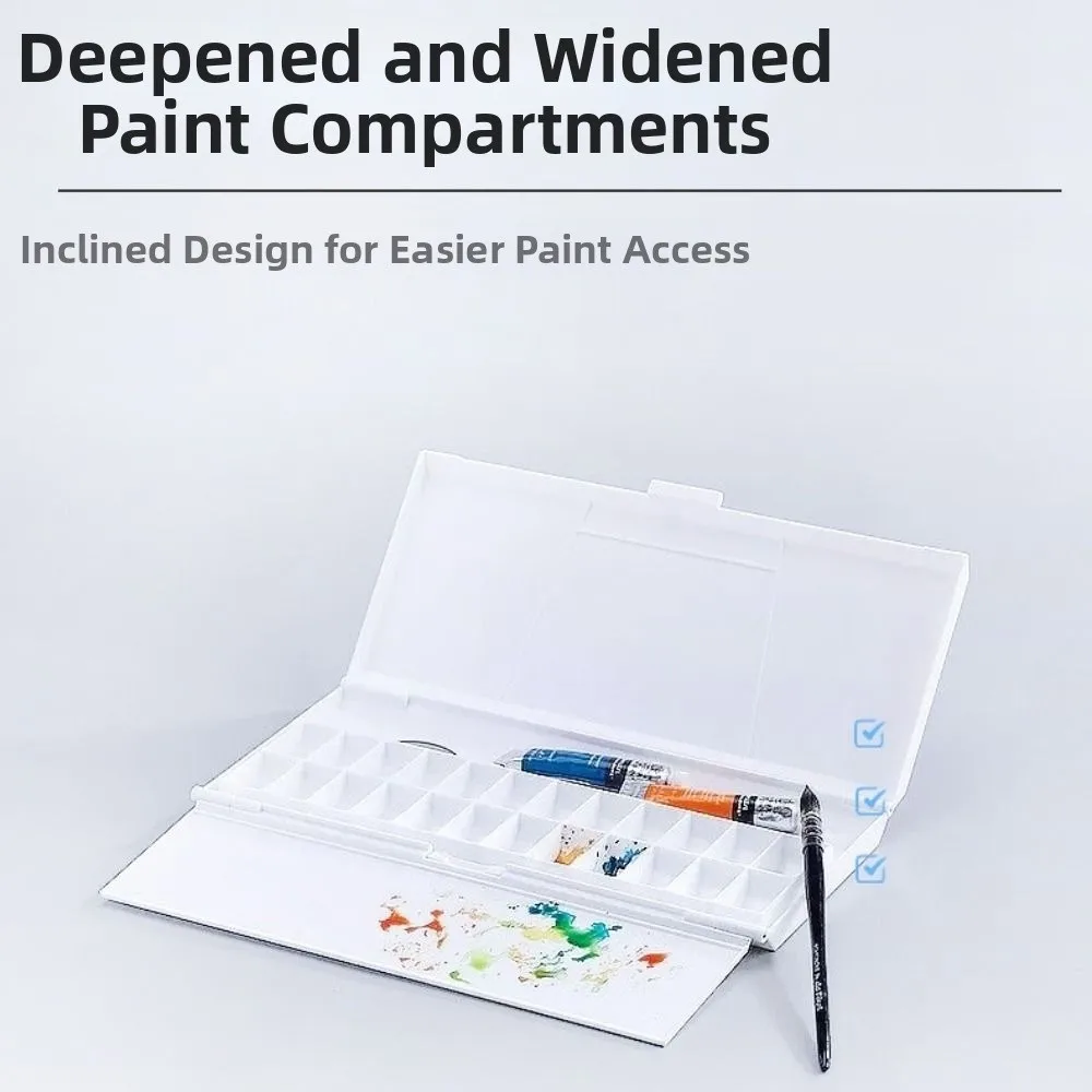 Foldable Watercolor Pigment Box Reusable Professional Watercolor Mixing Tray DIY Easy Open Color Mixing Pallet Oil Paint