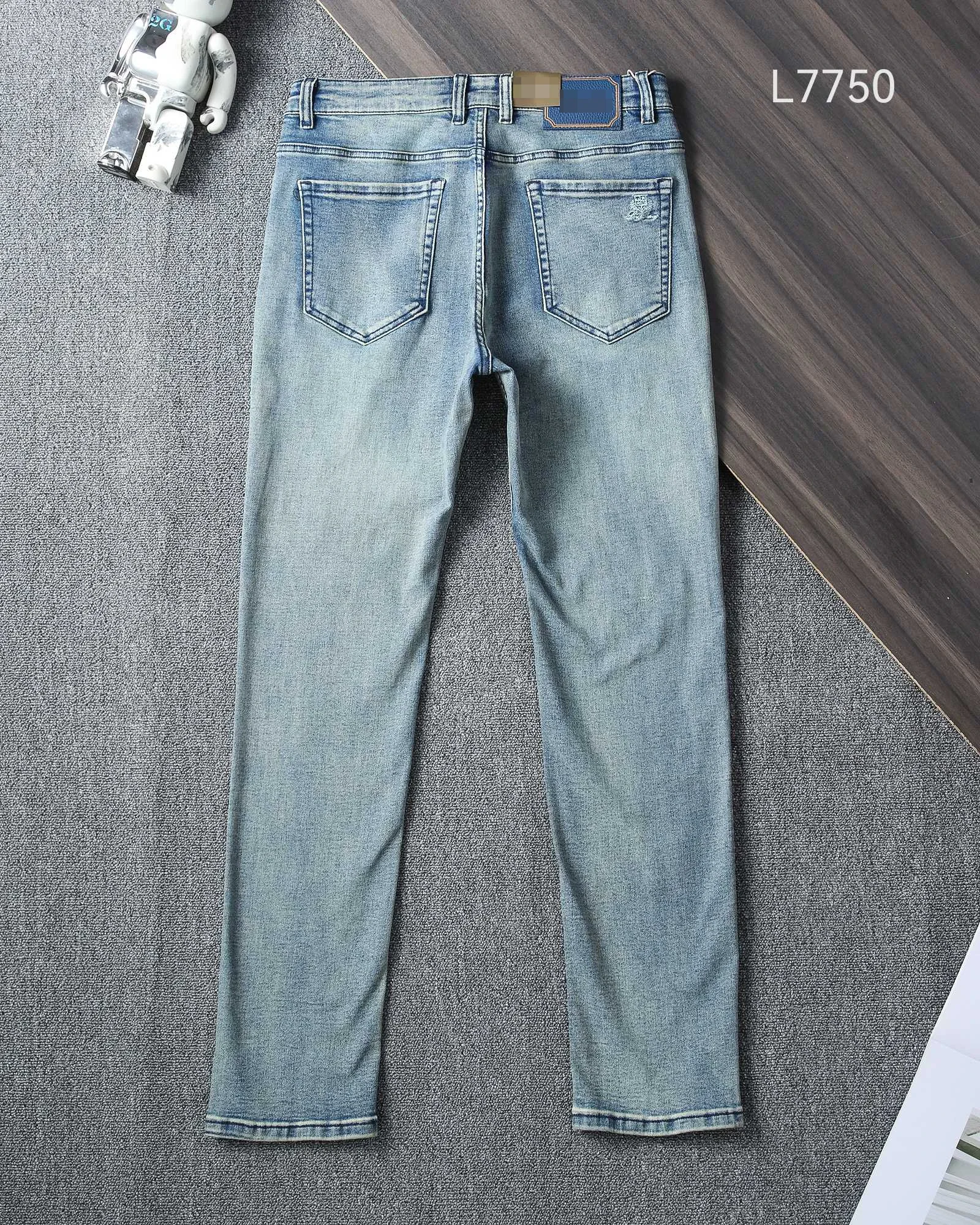 BILLIONAIRE SIJITONGDA New Autumn And Winter Denim Light Blue Nano Color Size: 29-42 Cotton Elastic Material Back Pocket Embroi