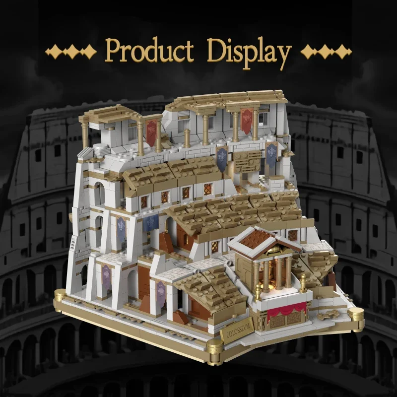 Medieval Colosseum Emperor's throne Building Blocks Ancient Models Light Bricks Desktop Decoration Toys For Kids Holiday Gifts