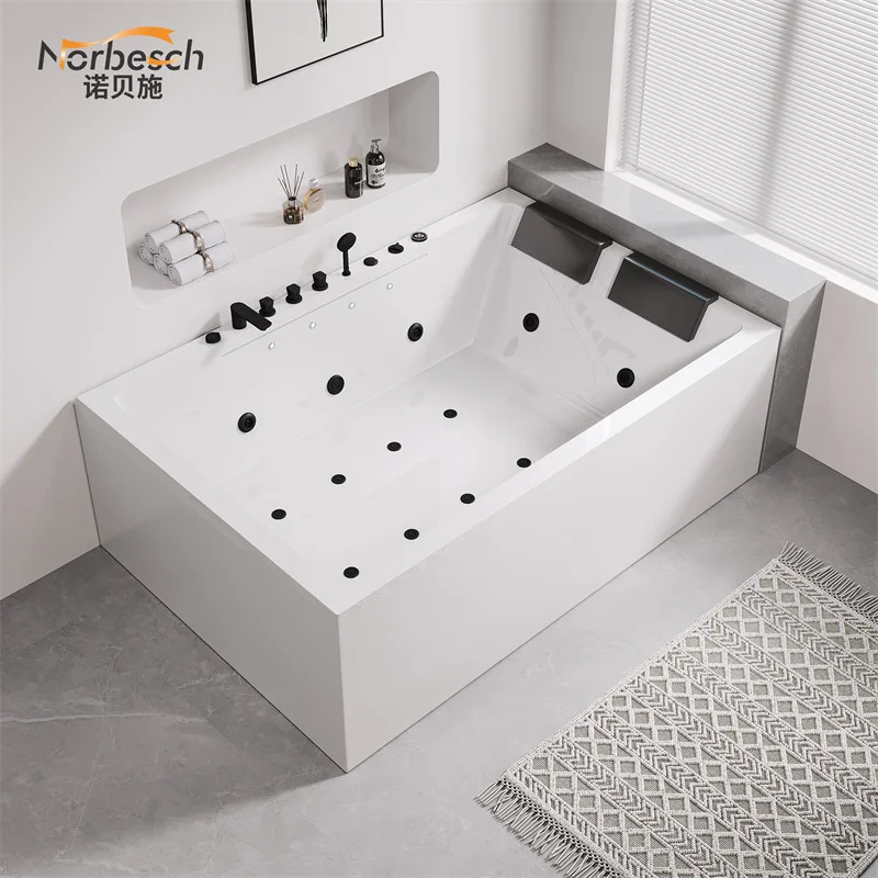 Doble surf Jacuzzi hogar acrílico temperatura constante integrado sin costuras gran espacio Hotel casa de familia pareja baño