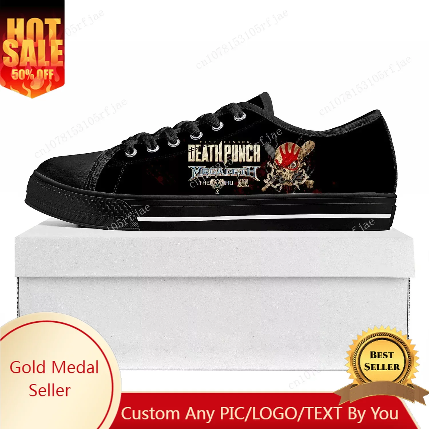 

Five Finger Death Punch Low Top High Quality Sneakers Mens Womens Teenager Canvas Sneaker Prode Casual Couple Shoes Custom Shoe