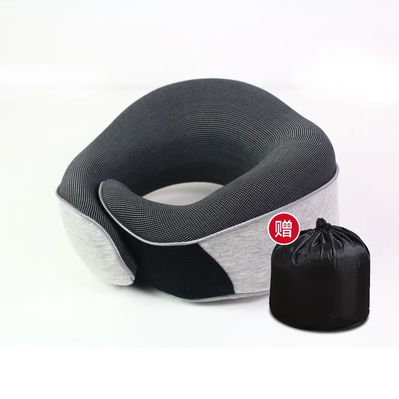 Memory Foam Neck Pillow 360° Cervical Support Breathable Adjustable Strap Portable Travel Pillow for Airplane Car Office Nap