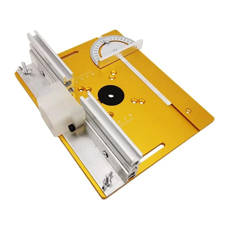 -ABJZ Upgrade Aluminium Router Table Insert Plate W/Miter Gauge And Tenon Gauge And Fence For Workbenches Wood Router Trimmer