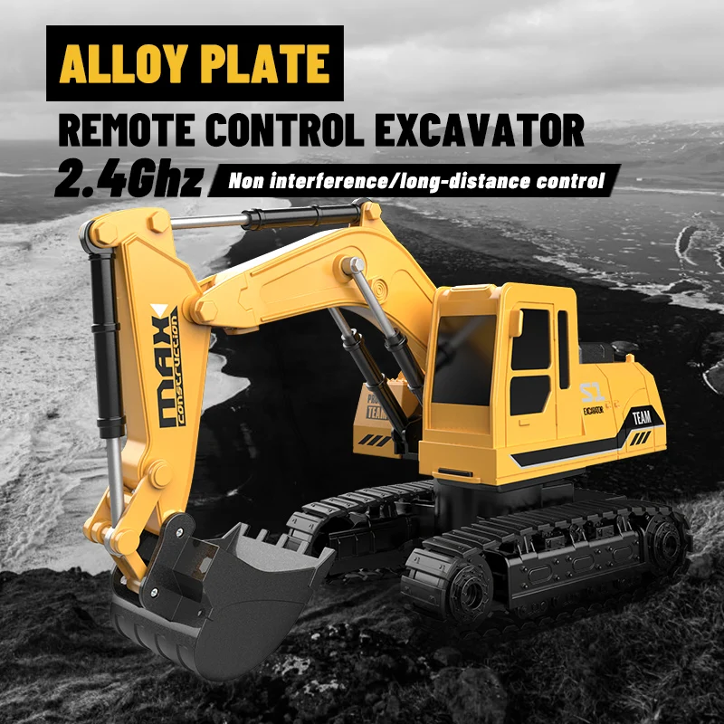 

2.4G radio control 1: 24 10 channels remote control toys excavator alloy excavator bucket 3-4-5-6-7-8-9 years old boys birthday