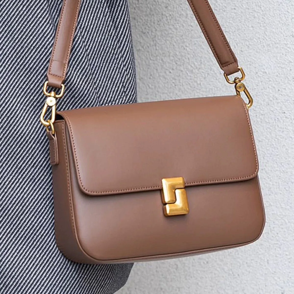 

100% Genuine Leather Commuter Diaper Bag Shoulder Handbag Fashionable Minimalist Nappy Organizer For Moms