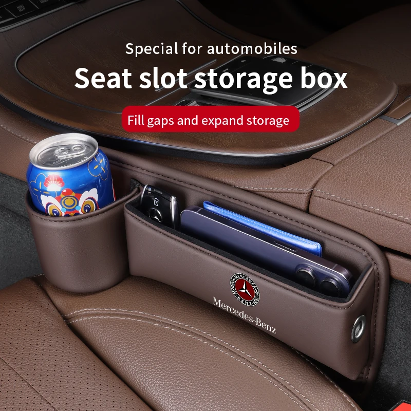 

Car Seat Crevice Storage Box Mercedes Benz A B C E V R S Class Sprinter Vito ML SLK GLA GLC GLK GLS CLA CLS Leather Storage Case