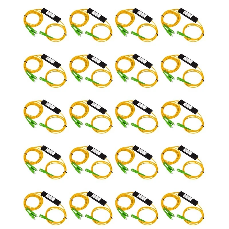 20X SC/APC 1/2 Fiber Optical Splitter Fiber Optic Pigtail Splitter Dual Window Coupler For Fibre Communication System
