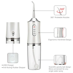 Portable Smart Electric Oral Irrigator Water Flosser 3 Modes Rechargeable Dental Water Jet Irrigator Dental Teeth Cleaner