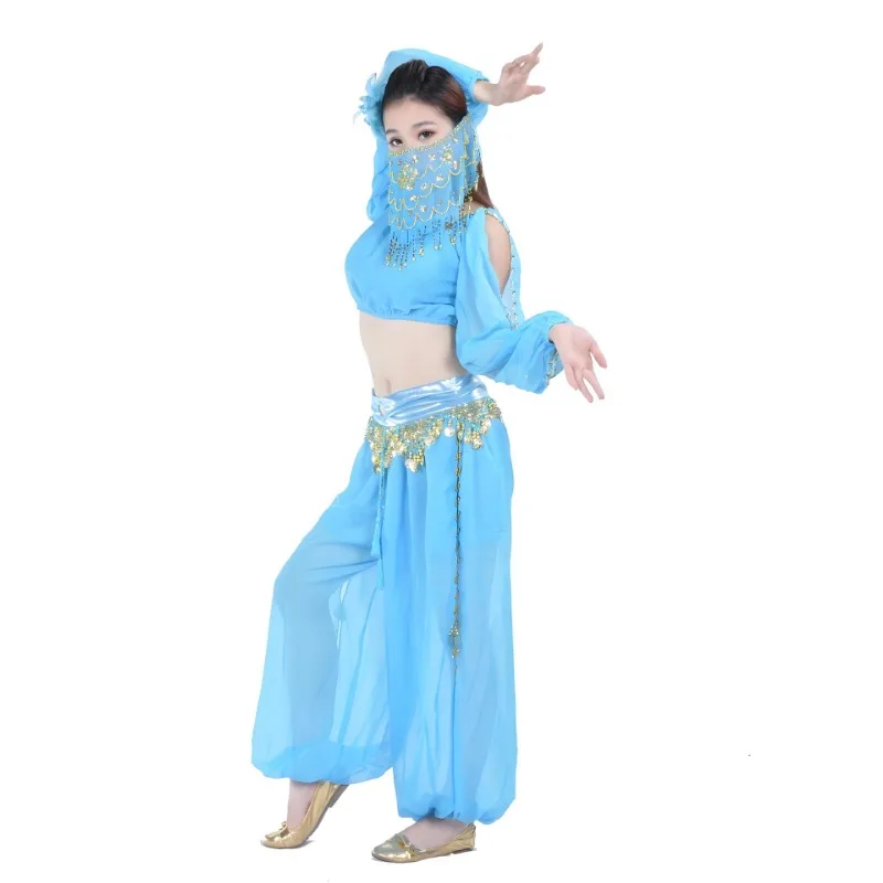 Lantern Long Sleeved Round Lantern Pants Belly Dance Set Practice Festival Activity Indian Dance Watching Performance Costume