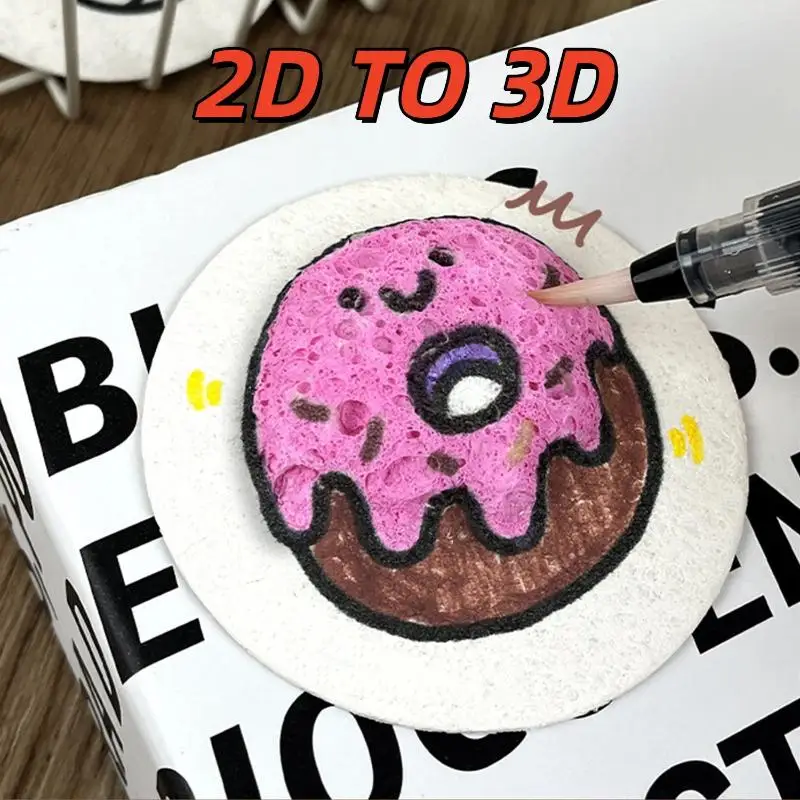 3D Magic Puffy Foam Texture Painting Paper Kids DIY Drawing Art Craft Sponge Canvas Board Educational Handicraft Toy view 2
