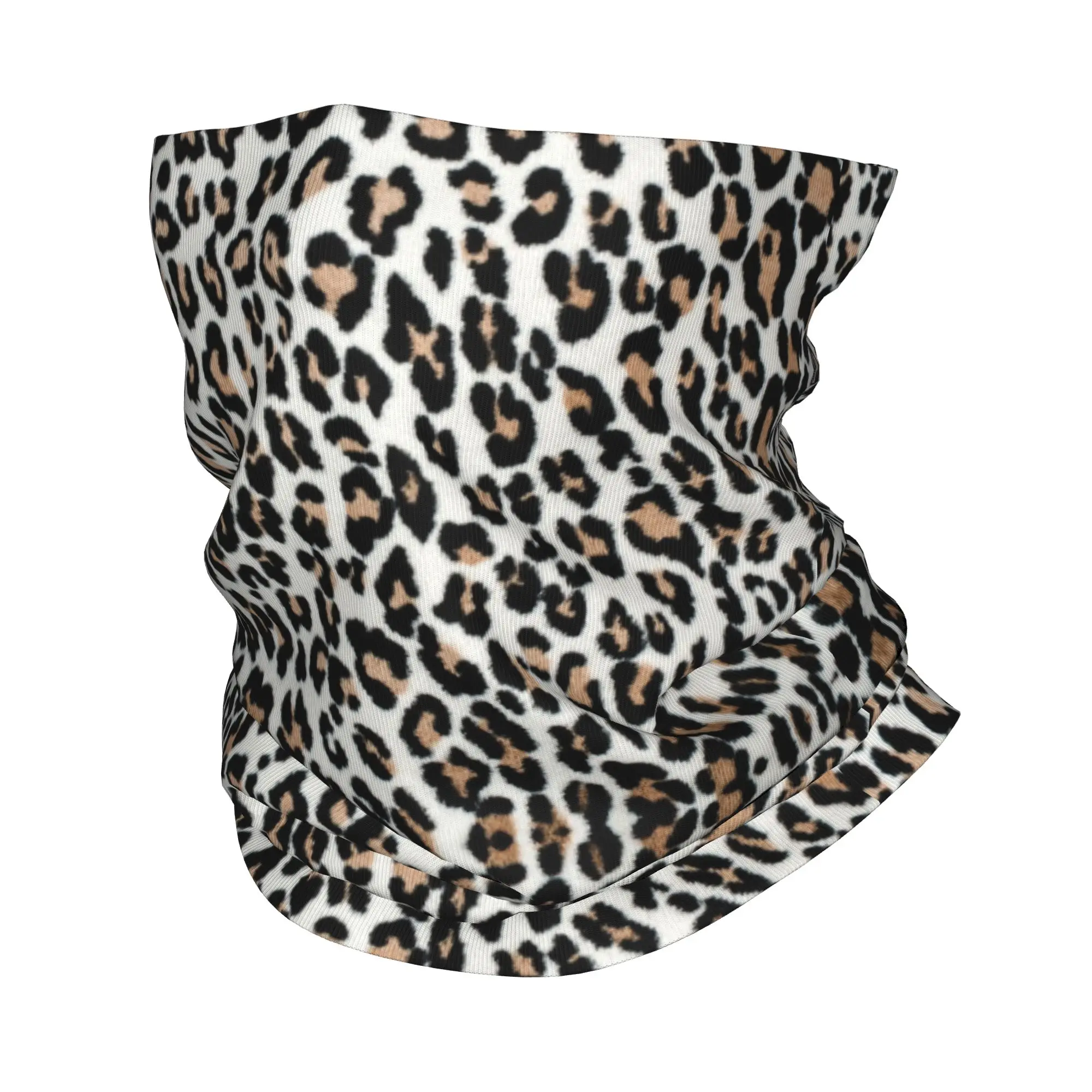 

Custom Leopard Pattern Animalistic Print Bandana Neck Gaiter for Hiking Running Women Men Wrap Scarf Headband Warmer