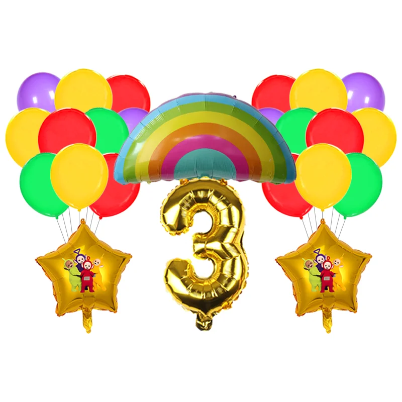 Teletubbies Balloon Kit Foil Latex Globos Baby Girl Boy First Birthday Party Backdrop Decor Layout Props - view 4