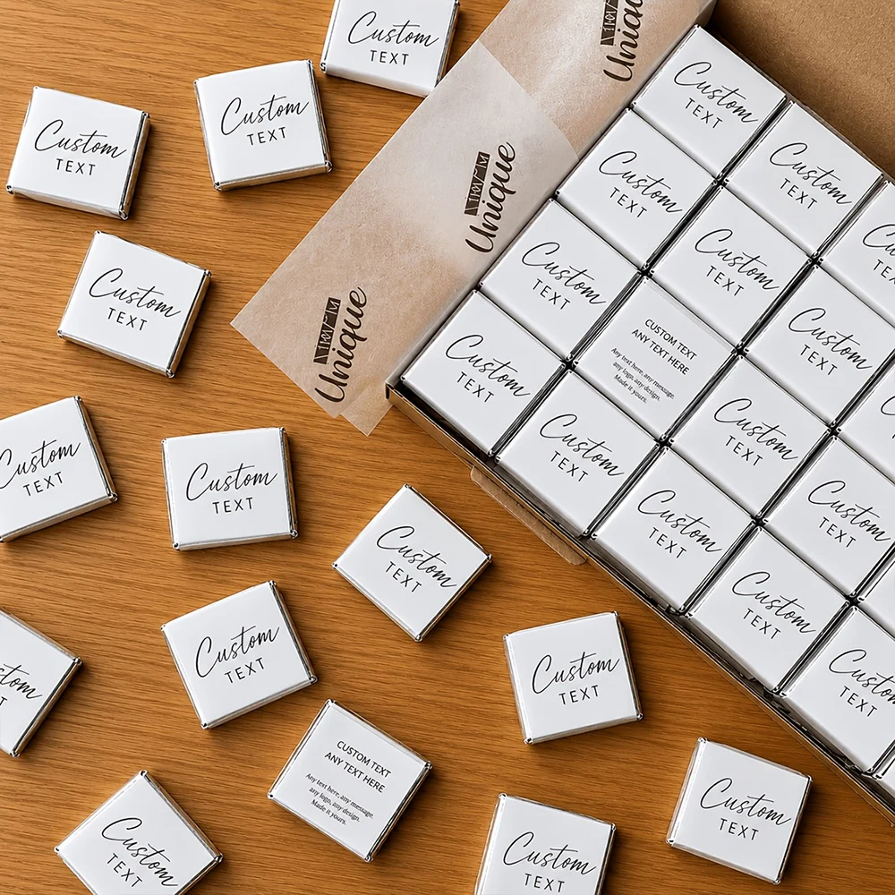 Custom Chocolate Wrapping Stickers Personalized Gift Labels  Suitable For Weddings Birthdays Baby Showers Holidays Party Favors